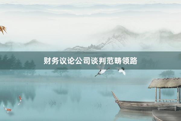 财务议论公司谈判范畴领路